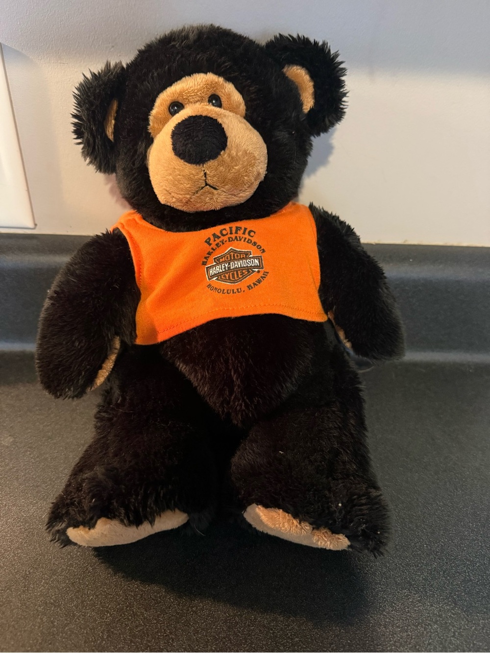 HARLEY DAVIDSON Motorcycles 14 Plush Black BEAR Bean Bag Toy Honolulu, HI